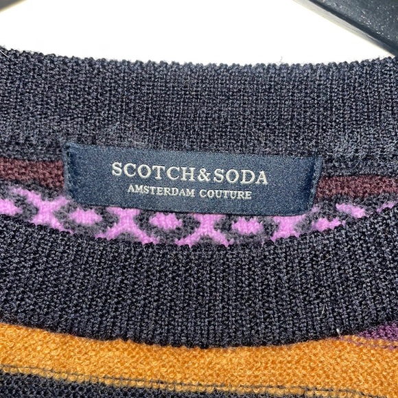 Scotch & Soda Striped Sweater Wool Crew Neck Long Sleeve Pullover Sz S - Picture 4 of 10